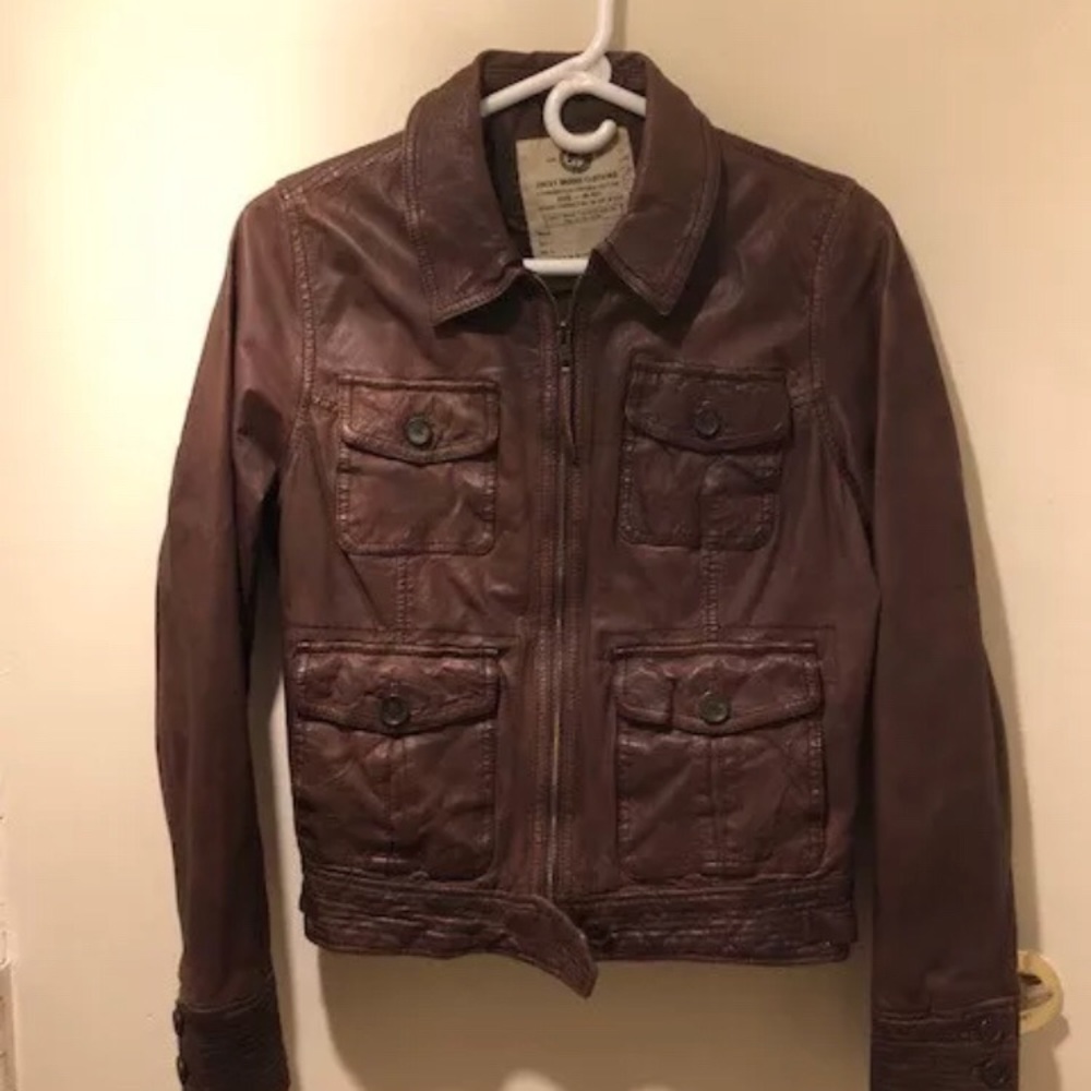 Women’s Lucky Brand Leather Bomber Jacket